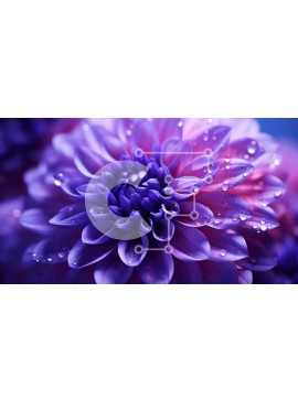 Intra Συλλεκτικό Ξύλινο Παζλ Plywood  4mm - Γκρο πλαν του μωβ λουλουδιού με σταγονίδια νερού Σε Ξύλινο Κουτί - Διαστάσεις: 10x10 cm – 25 κομμάτια