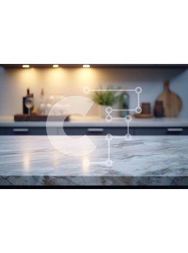 Intra Συλλεκτικό Ξύλινο Παζλ Plywood  4mm - Μαρμάρινος πάγκος με μπουκάλια κρασιού σε μια αμυδρά φωτισμένη κουζίνα Σε Ξύλινο Κουτί - Διαστάσεις Puzzle: 10x10 cm – 25 κομμάτια