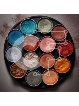 Σετ των 2 Intra Συλλεκτικό Ξύλινο Παζλ Plywood  4mm - Πιάτο με σκιές ματιών διαφορετικών χρωμάτων για τους λάτρεις του μακιγιάζ Σε Ξύλινο Κουτί - Διαστάσεις: 10x10 cm – 25 κομμάτια