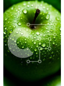 Σετ των 2 Intra Συλλεκτικό Ξύλινο Παζλ Plywood  4mm - Φρέσκο ​​πράσινο μήλο με σταγονίδια νερού Σε Ξύλινο Κουτί - Διαστάσεις: 10x10 cm – 25 κομμάτια