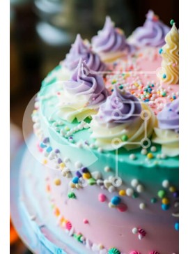 Σετ των 2 Intra Συλλεκτικό Ξύλινο Παζλ Plywood  4mm - Πολύχρωμη τούρτα γενεθλίων με κερί και πασπάλισμα Σε Ξύλινο Κουτί - Διαστάσεις: 10x10 cm – 25 κομμάτια