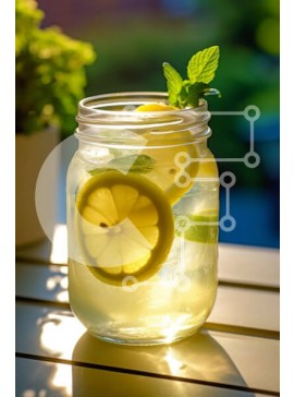 Σετ των 2 Intra Συλλεκτικό Ξύλινο Παζλ Plywood  4mm - Δροσιστικό Mason βάζο λεμονάδας σε ξύλινο τραπέζι Σε Ξύλινο Κουτί - Διαστάσεις: 10x10 cm – 25 κομμάτια