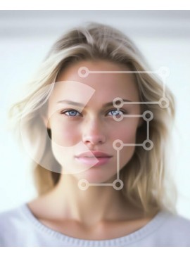 Intra Συλλεκτικό Ξύλινο Παζλ Plywood  4mm - Πορτρέτο μιας όμορφης ξανθιάς γυναίκας με μπλε μάτια Σε Ξύλινο Κουτί - Διαστάσεις Puzzle: 10x10 cm – 25 κομμάτια