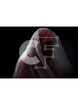 Intra Συλλεκτικό Ξύλινο Παζλ Plywood  4mm - Μυστηριώδης γυναίκα στα κόκκινα με πέπλο Σε Ξύλινο Κουτί - Διαστάσεις Puzzle: 10x10 cm – 25 κομμάτια