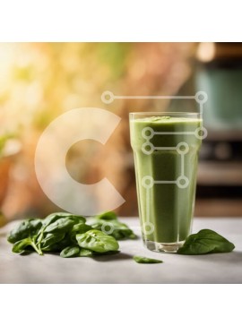 Σετ των 2 Intra Συλλεκτικό Ξύλινο Παζλ Plywood  4mm - Πράσινο Smoothie με φύλλα σπανακιού Σε Ξύλινο Κουτί - Διαστάσεις: 10x10 cm – 25 κομμάτια