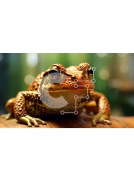 Intra Συλλεκτικό Ξύλινο Παζλ Plywood  4mm - Κοντινή εικόνα ενός βατράχου με μεγάλα μάτια και τραχύ δέρμα Σε Ξύλινο Κουτί - Διαστάσεις: 10x10 cm – 25 κομμάτια