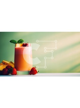 Σετ των 2 Intra Συλλεκτικό Ξύλινο Παζλ Plywood  4mm - Δροσιστικό smoothie πορτοκαλιού με φράουλες, μπανάνες και μάνγκο Σε Ξύλινο Κουτί - Διαστάσεις: 10x10 cm – 25 κομμάτια