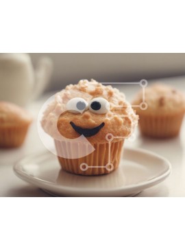 Σετ των 2 Intra Συλλεκτικό Ξύλινο Παζλ Plywood  4mm - Googly Eyes Cupcake με φλιτζάνια τσαγιού Σε Ξύλινο Κουτί - Διαστάσεις: 10x10 cm – 25 κομμάτια