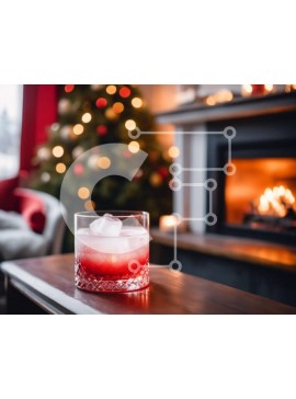 Intra Συλλεκτικό Ξύλινο Παζλ Plywood  4mm - Ζεστό χριστουγεννιάτικο τζάκι με κόκκινο ποτό και κεριά Σε Ξύλινο Κουτί - Διαστάσεις Puzzle: 10x10 cm – 25 κομμάτια