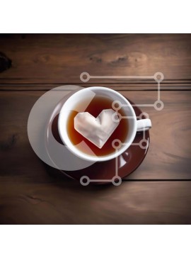 Σετ των 2 Intra Συλλεκτικό Ξύλινο Παζλ Plywood  4mm - Φλιτζάνι τσάι με χαρτί σε σχήμα καρδιάς Σε Ξύλινο Κουτί - Διαστάσεις: 10x10 cm – 25 κομμάτια