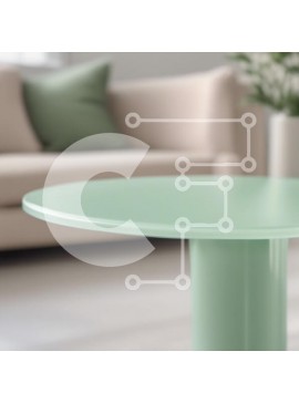 Intra Συλλεκτικό Ξύλινο Παζλ Plywood  4mm - Στρογγυλό πράσινο τραπεζάκι σαλονιού στο άνετο σαλόνι Σε Ξύλινο Κουτί - Διαστάσεις Puzzle: 10x10 cm – 25 κομμάτια