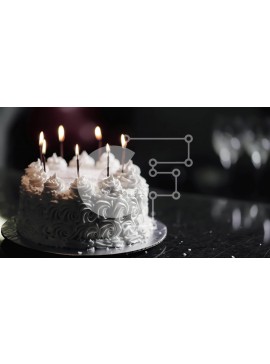 Σετ των 2 Intra Συλλεκτικό Ξύλινο Παζλ Plywood  4mm - Τούρτα γενεθλίων με αναμμένα κεριά και ποτήρια κρασιού Σε Ξύλινο Κουτί - Διαστάσεις: 10x10 cm – 25 κομμάτια