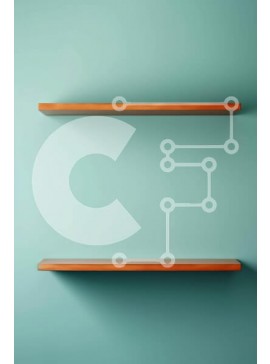 Intra Συλλεκτικό Ξύλινο Παζλ Plywood  4mm - Μινιμαλιστική εικόνα άδειων ξύλινων ραφιών σε γαλάζιο τοίχο Σε Ξύλινο Κουτί - Διαστάσεις Puzzle: 10x10 cm – 25 κομμάτια