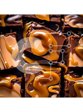 Σετ των 2 Intra Συλλεκτικό Ξύλινο Παζλ Plywood  4mm - Λαχταριστά Brownies σοκολάτας με λεία σάλτσα καραμέλας Σε Ξύλινο Κουτί - Διαστάσεις: 10x10 cm – 25 κομμάτια