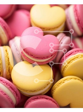 Σετ των 2 Intra Συλλεκτικό Ξύλινο Παζλ Plywood  4mm - Αμυγδαλωτά σε σχήμα καρδιάς σε ροζ, κίτρινο και λευκό Σε Ξύλινο Κουτί - Διαστάσεις: 10x10 cm – 25 κομμάτια