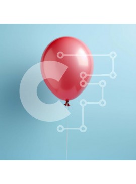 Intra Συλλεκτικό Ξύλινο Παζλ Plywood  4mm - Κόκκινο μπαλόνι που επιπλέει στον αέρα Σε Ξύλινο Κουτί - Διαστάσεις Puzzle: 10x10 cm – 25 κομμάτια