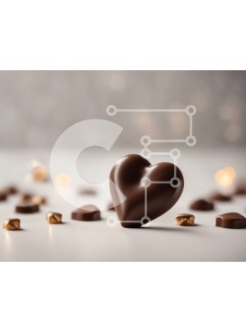 Σετ των 2 Intra Συλλεκτικό Ξύλινο Παζλ Plywood  4mm - Μπάρα σοκολάτας σε σχήμα καρδιάς και χρυσές καραμέλες Σε Ξύλινο Κουτί - Διαστάσεις: 10x10 cm – 25 κομμάτια