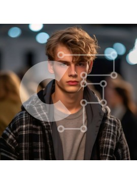 Σετ των 2 Intra Συλλεκτικό Ξύλινο Παζλ Plywood  4mm - Κομψό καρό πουκάμισο και μαύρο σακάκι στο μοντέλο Runway Σε Ξύλινο Κουτί - Διαστάσεις: 10x10 cm – 25 κομμάτια