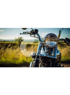 Intra Συλλεκτικό Ξύλινο Παζλ Plywood  4mm - Κοντινή όψη της μοτοσικλέτας με ψηλό γρασίδι Σε Ξύλινο Κουτί - Διαστάσεις Puzzle: 10x10 cm – 25 κομμάτια