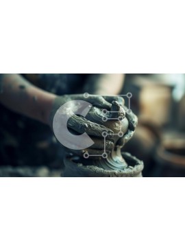 Intra Συλλεκτικό Ξύλινο Παζλ Plywood  4mm - Κατασκευή αγγειοπλαστικής στον τροχό του Πότερ Σε Ξύλινο Κουτί - Διαστάσεις Puzzle: 10x10 cm – 25 κομμάτια