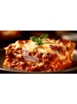 Σετ των 2 Intra Συλλεκτικό Ξύλινο Παζλ Plywood  4mm - Λαχταριστή εικόνα με λαζάνια με τυρί και καφέ κρούστα Σε Ξύλινο Κουτί - Διαστάσεις: 10x10 cm – 25 κομμάτια