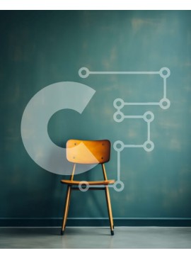 Intra Συλλεκτικό Ξύλινο Παζλ Plywood  4mm - Ξύλινη καρέκλα μπροστά από τοίχο χρώματος κιρκίρι Σε Ξύλινο Κουτί - Διαστάσεις Puzzle: 10x10 cm – 25 κομμάτια