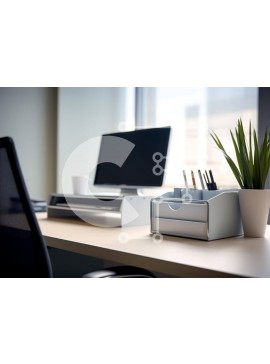 Intra Συλλεκτικό Ξύλινο Παζλ Plywood  4mm - Σύγχρονο γραφείο με οθόνες υπολογιστών και εγκαταστάσεις Σε Ξύλινο Κουτί - Διαστάσεις Puzzle: 10x10 cm – 25 κομμάτια