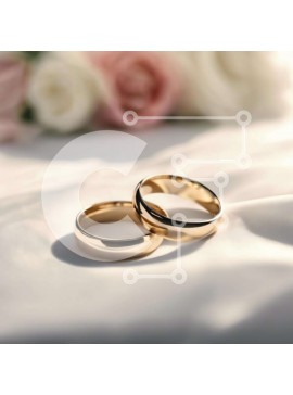 Σετ των 2 Intra Συλλεκτικό Ξύλινο Παζλ Plywood  4mm - Χρυσές Βέρες με Ροζ και Λευκά λουλούδια Σε Ξύλινο Κουτί - Διαστάσεις: 10x10 cm – 25 κομμάτια