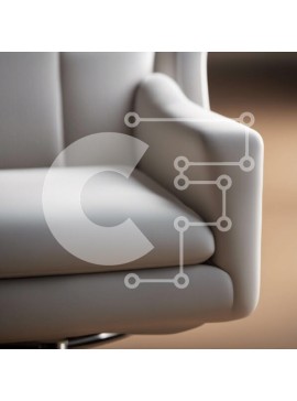 Intra Συλλεκτικό Ξύλινο Παζλ Plywood  4mm - Λευκή δερμάτινη πολυθρόνα με βάση χρωμίου Σε Ξύλινο Κουτί - Διαστάσεις Puzzle: 10x10 cm – 25 κομμάτια