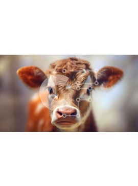 Intra Συλλεκτικό Ξύλινο Παζλ Plywood  4mm - Κοντινή όψη του προσώπου της αγελάδας Σε Ξύλινο Κουτί - Διαστάσεις: 10x10 cm – 25 κομμάτια