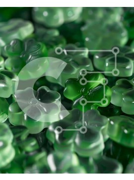 Σετ των 2 Intra Συλλεκτικό Ξύλινο Παζλ Plywood  4mm - Κοντινό πλάνο πράσινα κολλώδη λουλούδια Σε Ξύλινο Κουτί - Διαστάσεις: 10x10 cm – 25 κομμάτια