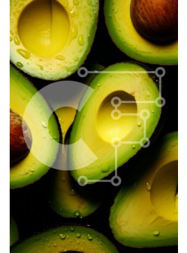 Σετ των 2 Intra Συλλεκτικό Ξύλινο Παζλ Plywood  4mm - Κοντινό πλάνο του φρέσκου αβοκάντο Σε Ξύλινο Κουτί - Διαστάσεις: 10x10 cm – 25 κομμάτια