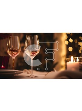 Σετ των 2 Intra Συλλεκτικό Ξύλινο Παζλ Plywood  4mm - Ρομαντική τραπεζαρία με ποτήρια κρασιού και κεριά Σε Ξύλινο Κουτί - Διαστάσεις: 10x10 cm – 25 κομμάτια