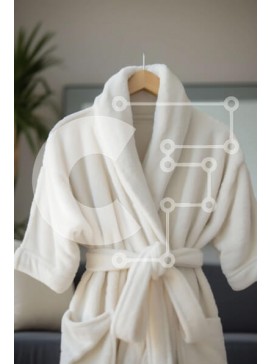 Intra Συλλεκτικό Ξύλινο Παζλ Plywood  4mm - Λευκό μπουρνούζι που κρέμεται μπροστά από το παράθυρο Σε Ξύλινο Κουτί - Διαστάσεις Puzzle: 10x10 cm – 25 κομμάτια