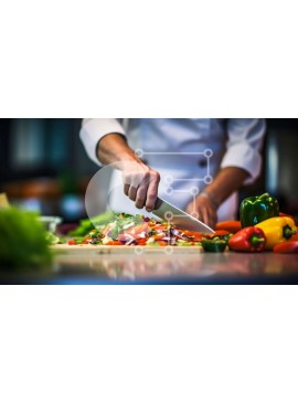 Σετ των 2 Intra Συλλεκτικό Ξύλινο Παζλ Plywood  4mm - Σεφ Κόβει Λαχανικά και Υλικά στην Κουζίνα Σε Ξύλινο Κουτί - Διαστάσεις: 10x10 cm – 25 κομμάτια