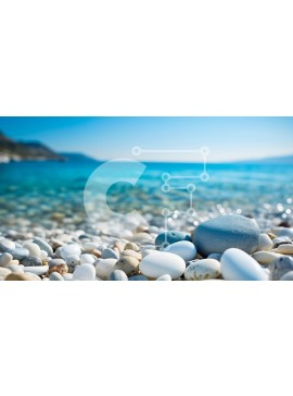 Intra Συλλεκτικό Ξύλινο Παζλ Plywood  4mm - Εκπληκτική εικόνα μιας παραλίας με βότσαλα με καταγάλανα νερά Σε Ξύλινο Κουτί - Διαστάσεις: 10x10 cm – 25 κομμάτια