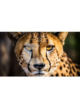 Intra Συλλεκτικό Ξύλινο Παζλ Plywood  4mm - Κοντινό πλάνο του προσώπου ενός τσιτάχ Σε Ξύλινο Κουτί - Διαστάσεις: 10x10 cm – 25 κομμάτια