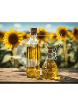 Σετ των 2 Intra Συλλεκτικό Ξύλινο Παζλ Plywood  4mm - Μπουκάλια ηλιελαίου σε ξύλινο τραπέζι Σε Ξύλινο Κουτί - Διαστάσεις: 10x10 cm – 25 κομμάτια