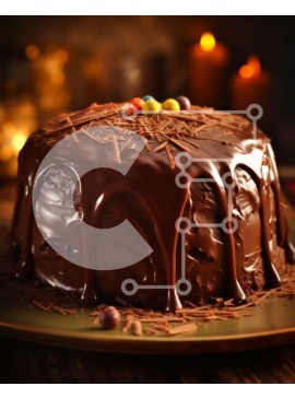 Σετ των 2 Intra Συλλεκτικό Ξύλινο Παζλ Plywood  4mm - Λαχταριστό κέικ σοκολάτας με γλάσο σοκολάτας και πολύχρωμες καραμέλες Σε Ξύλινο Κουτί - Διαστάσεις: 10x10 cm – 25 κομμάτια