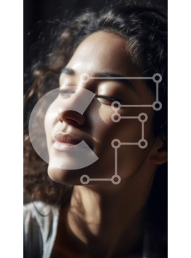 Intra Συλλεκτικό Ξύλινο Παζλ Plywood  4mm - Όμορφη εικόνα μιας χαμογελαστής γυναίκας με μακριά σγουρά μαλλιά Σε Ξύλινο Κουτί - Διαστάσεις Puzzle: 10x10 cm – 25 κομμάτια