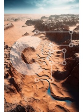 Σετ των 2 Intra Συλλεκτικό Ξύλινο Παζλ Plywood  4mm - Όμορφη εικόνα ενός ερημικού τοπίου με βουνά στο φόντο Σε Ξύλινο Κουτί - Διαστάσεις: 10x10 cm – 25 κομμάτια