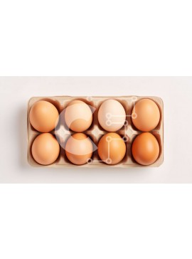 Σετ των 2 Intra Συλλεκτικό Ξύλινο Παζλ Plywood  4mm - Έξι καφέ αυγά σε ένα χαρτόκουτο σε λευκό φόντο Σε Ξύλινο Κουτί - Διαστάσεις: 10x10 cm – 25 κομμάτια