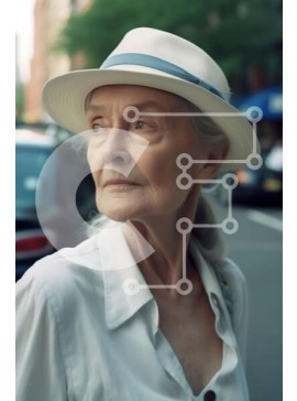 Intra Συλλεκτικό Ξύλινο Παζλ Plywood  4mm - Πορτρέτο μιας ηλικιωμένης γυναίκας σε έναν δρόμο της πόλης Σε Ξύλινο Κουτί - Διαστάσεις Puzzle: 10x10 cm – 25 κομμάτια