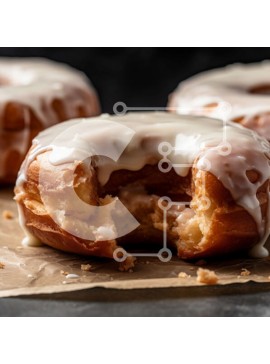 Σετ των 2 Intra Συλλεκτικό Ξύλινο Παζλ Plywood  4mm - Νόστιμη εικόνα από γλασαρισμένα ντόνατς με ψεκασμούς Σε Ξύλινο Κουτί - Διαστάσεις: 10x10 cm – 25 κομμάτια