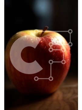 Σετ των 2 Intra Συλλεκτικό Ξύλινο Παζλ Plywood  4mm - Όμορφη εικόνα ενός κόκκινου μήλου με σταγονίδια νερού σε ένα ξύλινο τραπέζι Σε Ξύλινο Κουτί - Διαστάσεις: 10x10 cm – 25 κομμάτια