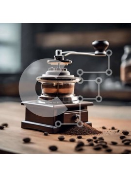 Σετ των 2 Intra Συλλεκτικό Ξύλινο Παζλ Plywood  4mm - Μύλος καφέ με κόκκους καφέ και άδειο βάζο Σε Ξύλινο Κουτί - Διαστάσεις: 10x10 cm – 25 κομμάτια