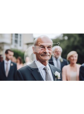 Intra Συλλεκτικό Ξύλινο Παζλ Plywood  4mm - Σοβαρός ηλικιωμένος άνδρας με κοστούμι σε μια επίσημη εκδήλωση Σε Ξύλινο Κουτί - Διαστάσεις Puzzle: 10x10 cm – 25 κομμάτια