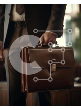 Intra Συλλεκτικό Ξύλινο Παζλ Plywood  4mm - Επιχειρηματίας που κρατά έναν καφέ χαρτοφύλακα Σε Ξύλινο Κουτί - Διαστάσεις Puzzle: 10x10 cm – 25 κομμάτια