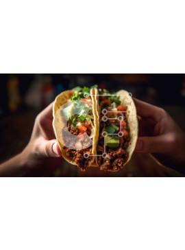 Σετ των 2 Intra Συλλεκτικό Ξύλινο Παζλ Plywood  4mm - Ποτίσματα ψιλοκομμένα τάκος κοτόπουλου στα χέρια Σε Ξύλινο Κουτί - Διαστάσεις: 10x10 cm – 25 κομμάτια