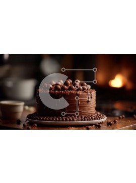 Σετ των 2 Intra Συλλεκτικό Ξύλινο Παζλ Plywood  4mm - Λαχταριστό κέικ σοκολάτας με σοκολάτα σε ξύλινο τραπέζι Σε Ξύλινο Κουτί - Διαστάσεις: 10x10 cm – 25 κομμάτια